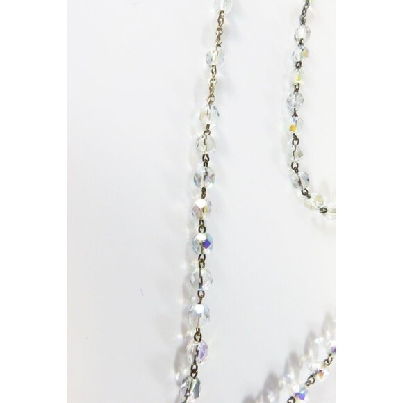 Antique 800 Silver Catholic Holy Rosary Givre Glass Crystal Rosary Beads 14 1/2" - Picture 5 of 11